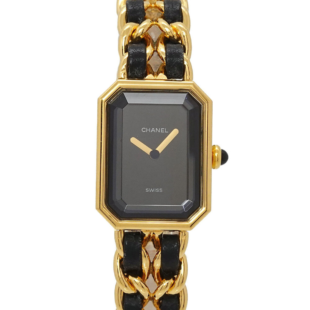 Chanel Premiere Large Size H0001 Women's Watch Black Gold Quartz